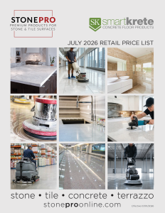 Front Cover StonePro Retail Price List